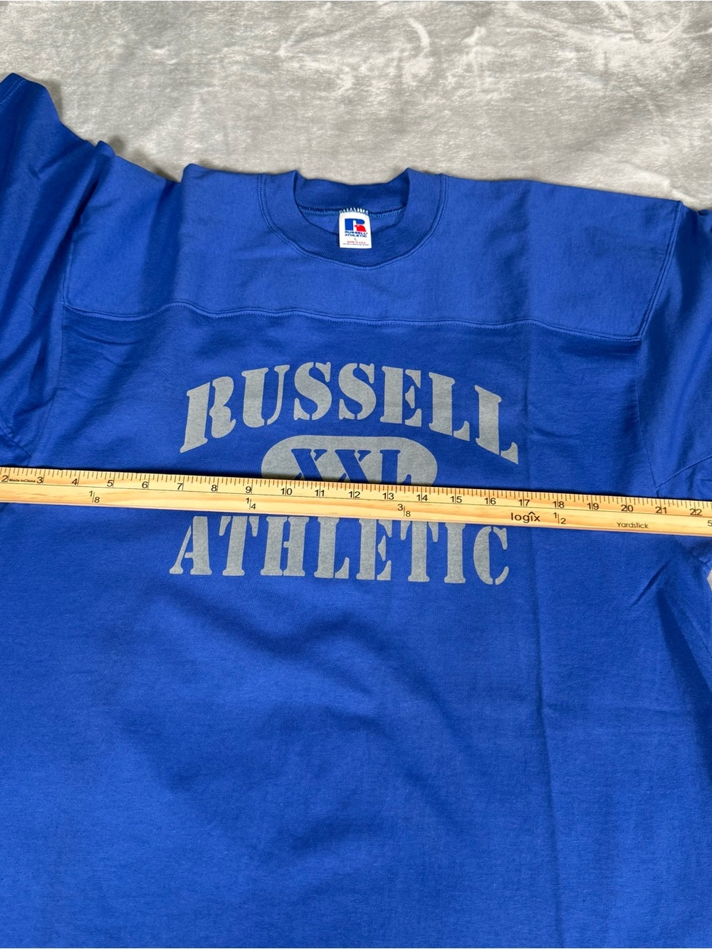 Russell Athletic Football T Shirt Mens L Slim Tall Fit Made In USA NEW 90s - Picture 8 of 11